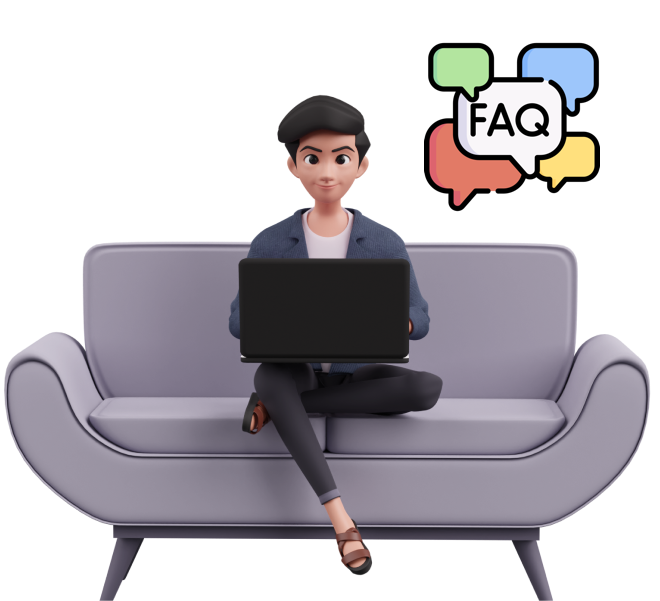 faq boy with logos